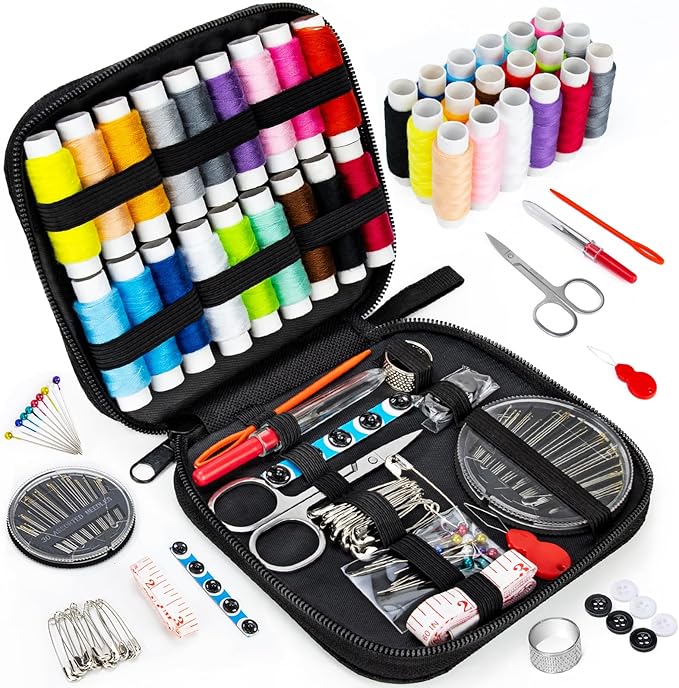 OKOMER Sewing Kit, Sewing Kit for Adults, Needle and Thread Kit, Travel Sewing Supplies,Small Mini, Basic, Beginner, Gifts for Women,Stocking Stuffers for Teen Girls,Christmas Gifts for Grandkids, (M)