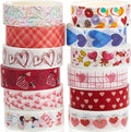 Epakh 12 Rolls Valentine‘s Day Washi Tape Set 0.59 Inch by 23 Feet Decorative Washi Heart Tape Sweet Heart Masking Tapes Kawaii for Valentine Scrapbook Wedding Anniversary Decoration Party Supply