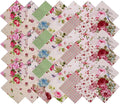 42 Pcs Charm Packs for Quilting 5 inch - Charm Squares for Quilting 5x5-100% Cotton Plaid Retro Rose Floral Fabric Quilt Squares 5x5 for Sewing, Patchwork, and DIY Crafts
