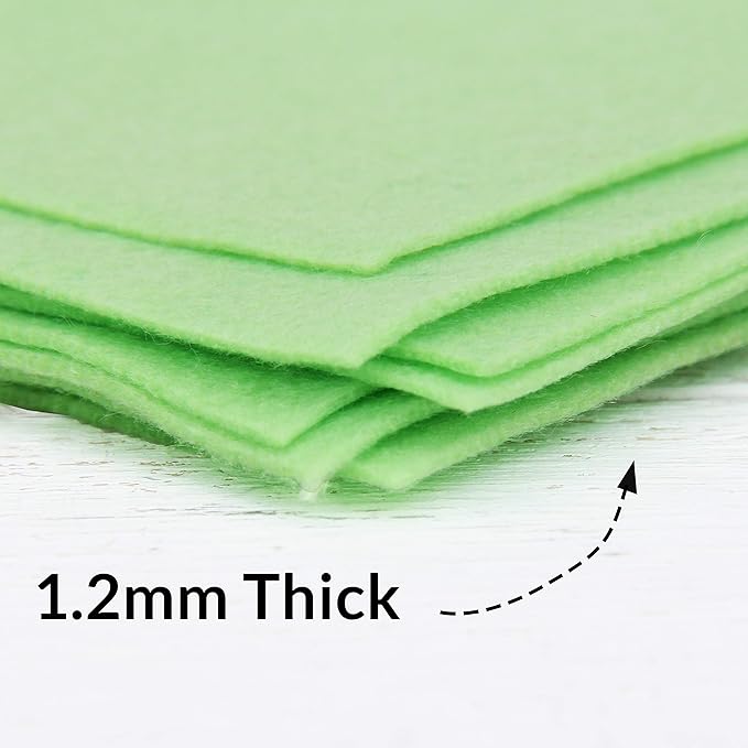 Threadart Premium Felt Roll - 12" x 10yd - Light Green | Soft Wool-Like Feel | 1.2mm Thick Fabric for DIY Crafts, Sewing, Crafting Projects | Compatible with Cricut Maker