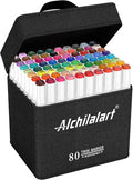 80 Colors Alcohol Markers Set, Alchilalart Artist Art Alcohol Markers, Classic Series Alcohol Felt Permanent Art Markers, Animation Art Sketch Sketching Highlighting for Adult Kids