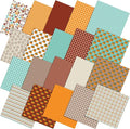 HunnmingRe 20 Pcs 10''x10'' Fall Pumpkin Quilting Fabric Square Thanksgiving Maple Leaf Quiltted Fabric Bundle Multicolor Precuts Printed Patchwork Supplies for Autumn Harvest DIY Sewing Craft