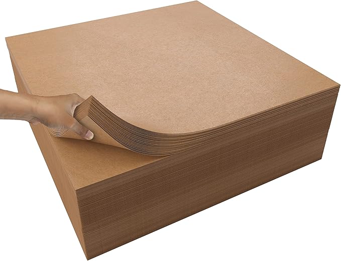 Crown Display Kraft Paper Sheets - 15 x 15 in. - 480 Sheets of Brown Wrapping Paper – Heavy Duty Craft Paper for Shipping - Light Brown Construction Paper - 80 GSM - 750 Square feet