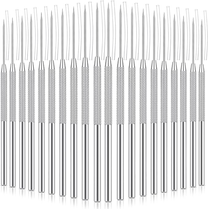 Lasnten 30 Pcs Clay Sculpting Tools Clay Needle Ceramic Needle Modeling Carving Stainless Steel Pottery Tools Polymer Detail Sculpture Supplies for Sculpting Carving DIY Craft Texture Art