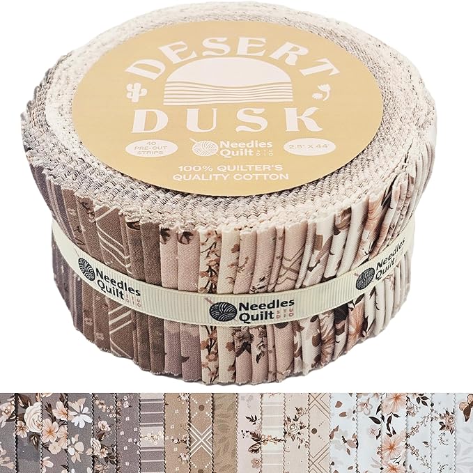 Jelly Roll Fabrics for Quilting Clearance 40 Strip 2.5" x 44" | Cotton Strips Bundles – Perfect Quilting Fabric for Sewing, Precut Quilt Projects, and DIY Crafts (Desert Dusk)