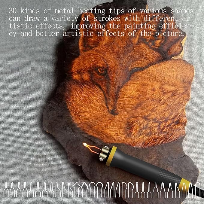 LH30 Wood Burning Kit, Digitally Adjustable Temperature Wood burner Pen Kit, Wood Burning Tool, Professional Wood Burner Tool Kit for Adults and Beginners Craft (LH30-2 NEW)