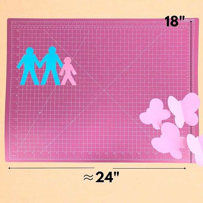 ARTIST'S BEST 18" x 24" Pink Self Healing Cutting Mat | Rotary Cutting Sewing Mat for Craft, Fabric, Scrapbooking, Sewing