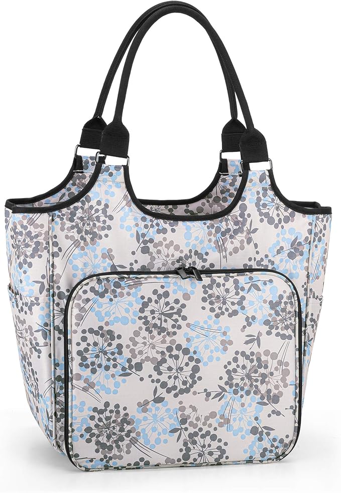 YARWO Knitting Tote Bag, Yarn Storage Organizer for Yarn Skeins, Knitting Needles, Crochet Hooks and Knitting Projects, Christmas & New Beginnings Gifts for Women, Dandelion (Patent Pending)