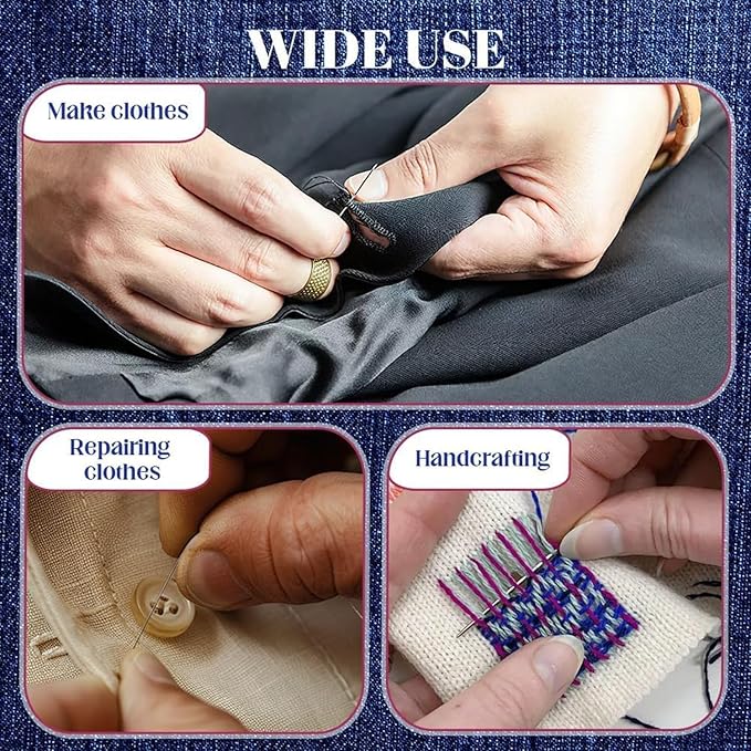 37PCS Big Eye Steel Sewing Tool Set, Needle and Thread Kit, Threader and Needle Repair Kit Stainless Steel Needles for Hand Sewing