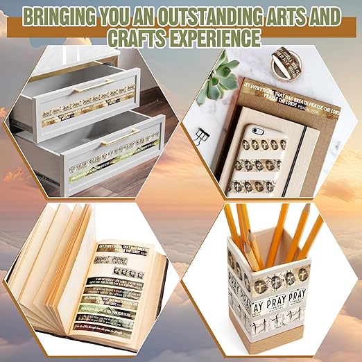 Janlaugh 24 Rolls Christian Washi Tape Gifts Bulk Religious Inspirational Scripture Supplies Rustic Bible Verse Washi Tape for Bible Journaling Study Crafting New Year DIY Gifts