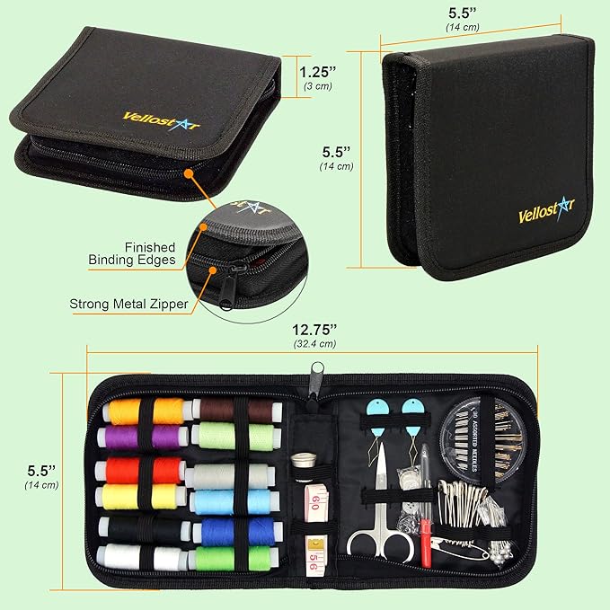 Small Basic Sewing Kit for Beginners – Easy to Use Portable Needle and Thread Kit with Sewing Supplies and Accessories for Emergency Clothing Repairs - Travel Sew Set for Adults