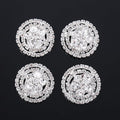 4Pcs Sliver Rhinestone Buttons Crystal Embellishments for Clothing Jewelry Making DIY Decoration Bottons for Sewing Crafts Wedding Bridal (silvery-09)