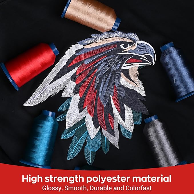 Richword Selected Embroidery Machine Thread 40 Colors 40WT (108D/2) Polyester Thread Kit Each Cone 4000M (4374Y)— Production Set for Multi-Design Commercial Projects