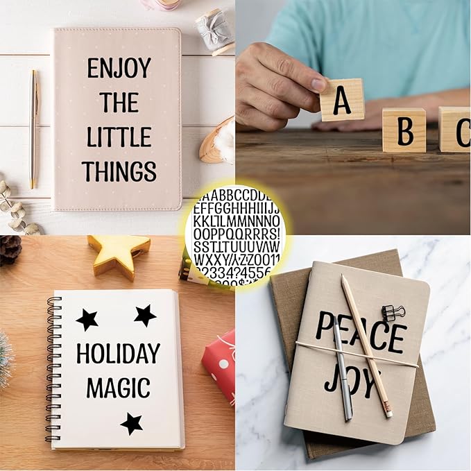 1920Pcs Letter Stickers 20 Sheets Alphabet Stickers 1 Inch Vinyl Self-Adhesive Waterproof Letters Number for Scrapbooking Water Bottles Cup DIY Crafts, Sign, Labels, Notebook, Mailbox, Windows, Doors