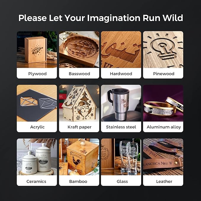 Longer RAY5 Laser Engraver, Laser Engraver 10W Output Power, 3.5” Color Touch Screen, App Offline Control, DIY Engraver Tool for Metal/Glass/Wood Engraving Area 15.75"x15.75"