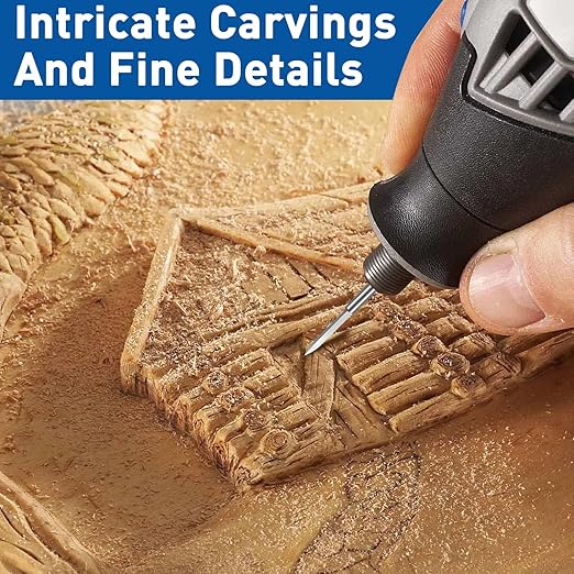 Wood Carving Drill Bits Set for Dremel Rotary Tool, 6Pcs Engraving Drill Bits Wood Carving Tools with 1/8” Shank for DIY Woodworking Carving Grinding Engraving Drilling Micro Sculpture