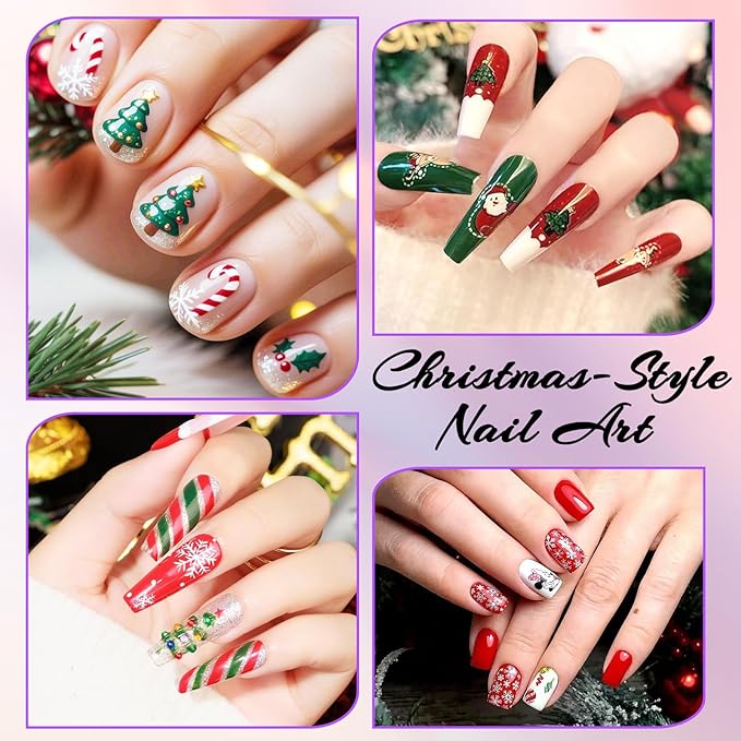 XSG 24 Colors Nail Art Pens Set，Nail Polish Pens for 3D Nail Art，Quick Dry Waterproof Nail Art Markers for Drawing, Dotting, Liner,DIY Manicure Kit for Home Salon, Christmas Gifts & Nail Designs