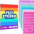 KRAFUN Felt Sticker Kit for Beginner Young Girls and Kids Arts & Crafts, Pack of 500+ Assorted Scrapbook Stickers Alphabets, Numbers, Fun Shapes, Preschool, Children Early Learning, self Adhesive