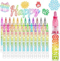 Glitter Markers Outline Glitter Pens, Tween Teen Girl Gifts Trendy Stuff, 24pcs Shimmer Metallic Outline Markers, Art Supplies Crafts Gifts for 4-12 Year Old Girls 6-8 9-12 10-12,Cute Cool Fun Crafts