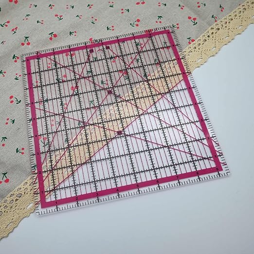 Quilting Rulers,Sewing Rulers,4 Piece Quilting Square Templates Red(2.5"X2.5",4.5"X4.5",6"X6",9.5"X9.5")