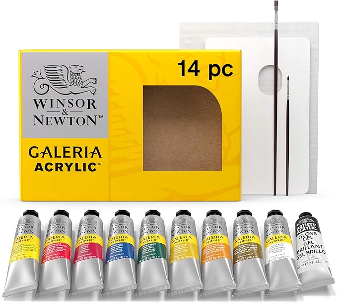 Winsor & Newton Galeria Acrylic Paint, 10 x 60ml (2--oz), Complete 14 Piece Set