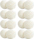 HOMBYS Cream White Chunky Chenille Yarn for Hand Knitting,Fluffy Soft Jumbo Yarn Crocheting,Super Bulky Big Yarn for Chunky Blanket,Large Thick Arm Knitting Yarn,8 Pack Plush Fuzzy Yarn
