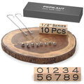 10Pcs Mini 1/2" Branding Irons, Number Custom Wood Branding Iron Personalized for Wood Working, Leather Hats, Felt, Cowhide, BBQ Brander & Bread Logo, Steak Branding Iron for Food