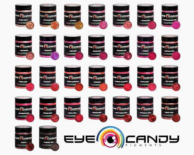 Eye Candy Pigments Premium Red Mica Powder - Kyoto Red (50gr) - for Epoxy, Resin, Soap, Paint, Woodworking, Acrylic Pouring, Bath Bombs, Fishing Lures - DIY Arts and Crafts Additive