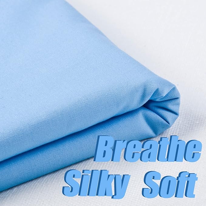 2 Yard Ocean Mist Cotton Fabric, Natural Cotton Poplin Fabric by The Yard, 59 Inches Wide 100% Cotton Fabric, Soft Embroidery Muslin Quilting Material for Sewing Material Apparel Cloth