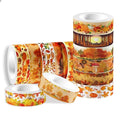 12 Rolls Fall Washi Tape, Autumn Maple Leaves Pumpkin Masking Washi Tape Fall Harvest Decorative Tape Sticker for Scrapbook, Journal, DIY Craft, Gift Wrapping, Card Making