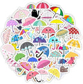 BulbaCraft Umbrella Stickers for Water Bottle and Laptop - Umbrella Party Supplies & Decorations, Waterproof Vinyl Decals, Weather and Fun Stickers, Gifts for Women & Men