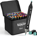 Alcohol Markers Set 80 Colors, Dual Tip Art Marker with Brush Tip & Chisel for Coloring Books, Drawing Markers For Artists Sketching Adult Coloring