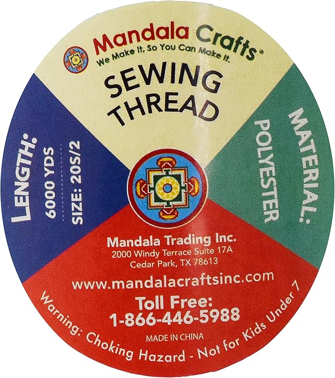 Mandala Crafts 5 Pack of Serger Threads Cones Spools - 20S/2 30000 Yards Polyester Pastel Threads for Sergers Machine and Overlock Quilting Sewing Machine