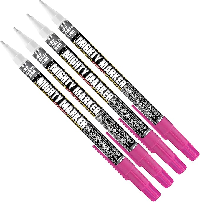 PM-92 Extra Fine Paint Marker, 4 Bonus Tips, 1.0 mm Tip, Xylene Based, Waterproof, Permanent, Valve Action, Manufactured in USA, Pink 4 Pack