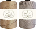 Maxee Premium Polyester Macrame Cord 3 mm × 218 yd (2 Pack),3mm 100% Polypropylene Macrame Cord,Ideal for Crochet, Wall Hangers, Bags, Rugs & DIY Crafts