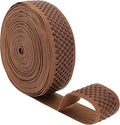 Mandala Crafts 1.5 Inch Elastic Silicone Gripper Tape for Clothing - 10 Yds Dotted Non Slip Elastic Band for Sewing - Brown Silicone Flat Fabric Stretchy Ribbon Straps