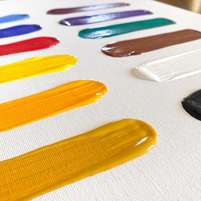 milo Acrylic Paint Set of 12 Colors | 8 oz Bottles | Student Primary Colors Acrylics Painting Pack | Made in the USA | Non-Toxic Arts & Crafts Paints for Artists & Hobby Painters