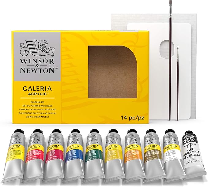Winsor & Newton Galeria Acrylic Paint, 10 x 60ml (2--oz), Complete 14 Piece Set