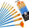 ESRICH 10PCS Paint Brushes,Paint Brush for Acrylic Painting,Acrylic Paint Brush Set for Oil Watercolor,Body Face Rock Canvas, Small Paint Brushes for Kids Adult Drawing
