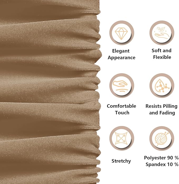 KKJIAF Taupe Stretch Velvet Fabric 60 Inch Wide, 2 Yard Soft Stretchy Fabric for Sewing Clothes, Apparel, Costume, Crafts - 90% Polyester 10% Spandex