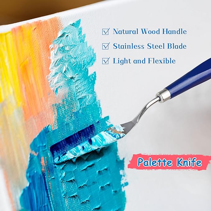 26PCS Painting Brushes Set, 5 Sets of Professional Painting Brushes for Acrylic Painting, Artist Paintbrushes for Body Face Rock Canvas, Children Adult Drawing Arts Crafts Supplies