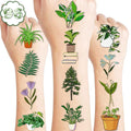 96 PCS Plants Save The Earth Day Pre-Cut Temporary Tattoos Themed Birthday Party Decorations Favors Supplies Décor Environment Tree Flowers Tattoo Stickers Gifts For Game Boys Girls Classroom School