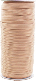 Mandala Crafts 10mm 50 Yds Roll of Nude Elastic Bands for Sewing - 3/8 Flat Elastics Cord - 3 8 Inch Braided Stretch Straps for Crafting