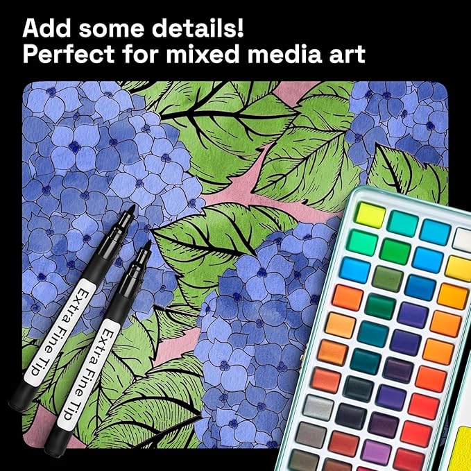 ARTISTRO 5 Black Paint Pen for Glass Marking, Rock Painting, Ceramic, Wood, Tire, Fabric, Metal, Canvas - Set of 5 Acrylic Paint Markers Water-based - Extra-fine Tip