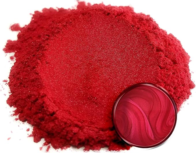 Eye Candy Pigments Premium Red Mica Powder - Baku Red (50gr) - for Epoxy, Resin, Soap, Paint, Woodworking, Acrylic Pouring, Bath Bombs, Fishing Lures - DIY Arts and Crafts Additive