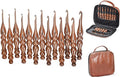 Wooden Crochet Hooks Set of 13 for Arthritic Hands | Ergonomic Soft Grip Handcrafted Knitting Needle for Crocheting and Knitting (Brown (Crochet - 1))