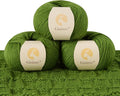 100% Merino Wool Yarn 3-Ply Luxurious and Soft Yarn for Hand Knitting & Crocheting (Grass Green,3Balls)
