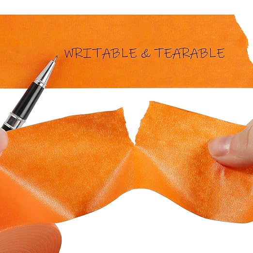 Orange Painters Tape,2 inch x 60 Yards x 3 Rolls (180 Yards Total) - Orange Masking Tape for Painting, Automotive Paint, DIY Crafting, No Residue
