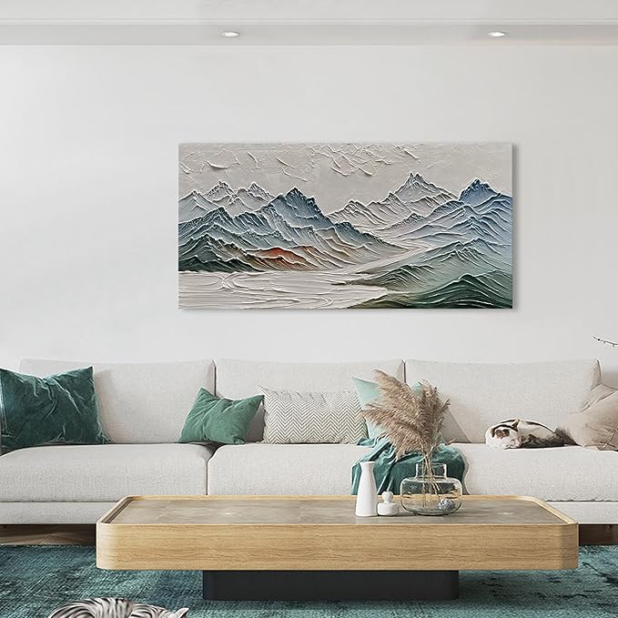 Art Modern Abstract Art Oil Painting Mountain Landscape Home Office Corridor Wall Decorative Art 24x48 inches