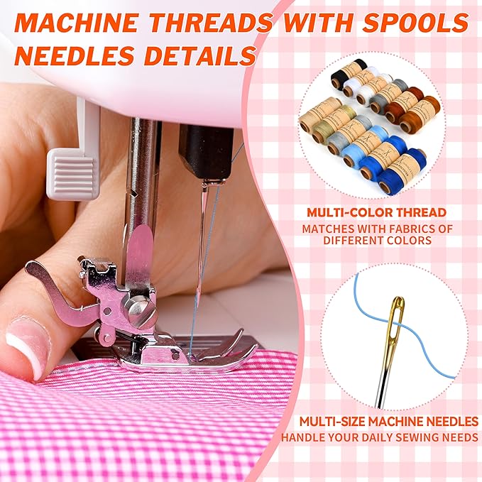 BYMORE 30 Pcs Sewing Thread Kit, 12 Colors 400 Yards per Polyester Thread Spools with Needles and Threaders for Hand & Machine Sewing, Emergency and Travel, DIY and Home